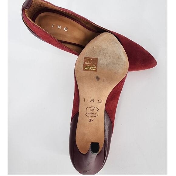 IRO Burgundy Suede/Leather Pumps Women's Size 37 (US 6.5) - Picture 12 of 15